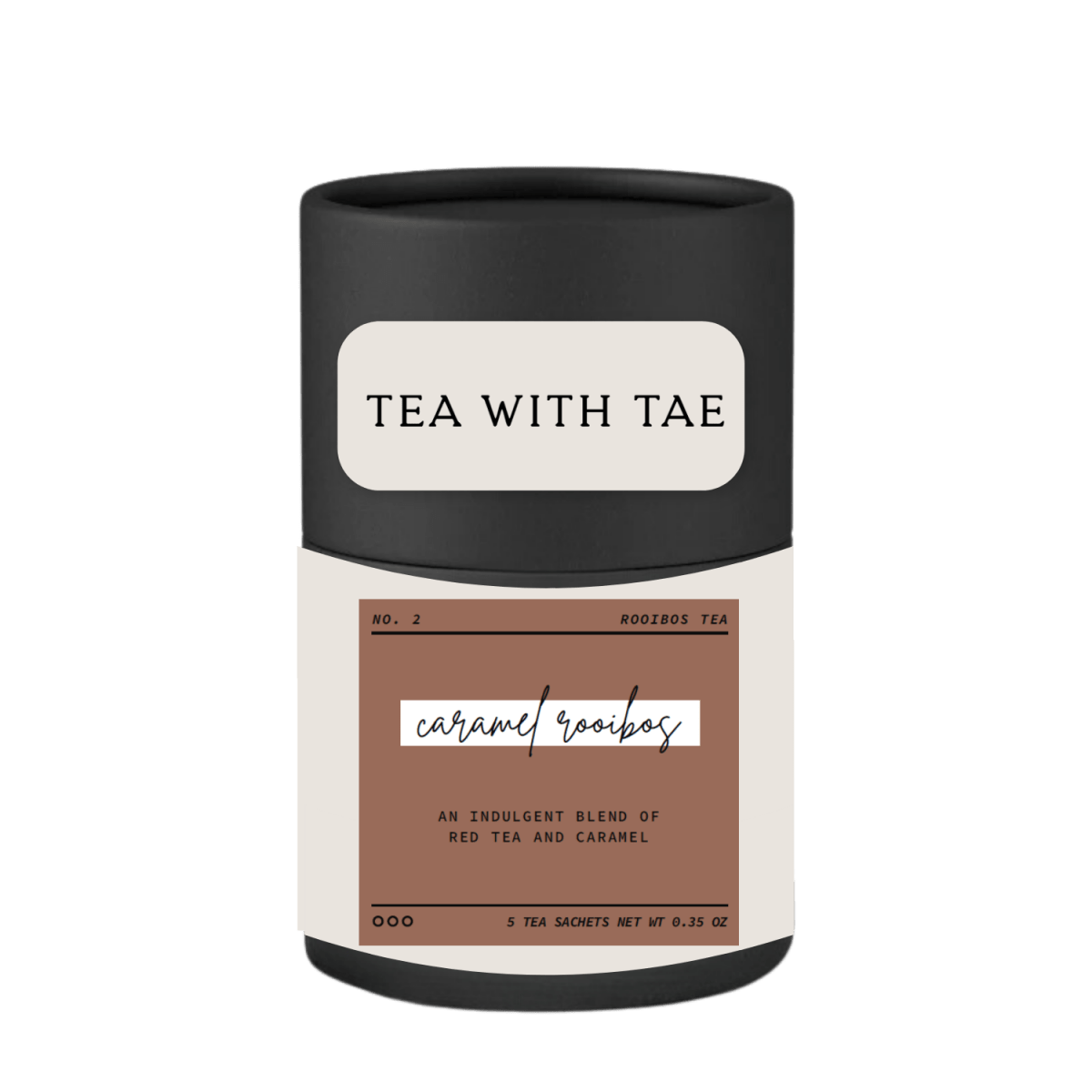 Caramel Rooibos Artisan Mini Tea Tube (5 tea sachets) - Tea with Tae