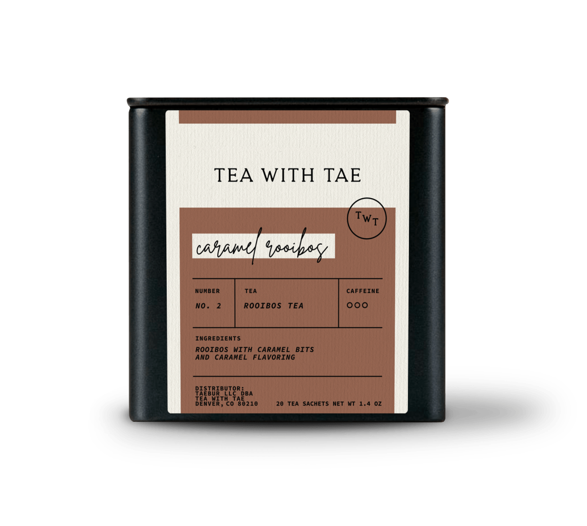 Caramel Rooibos Tea Tin Gift (20 tea sachets) - Tea with Tae