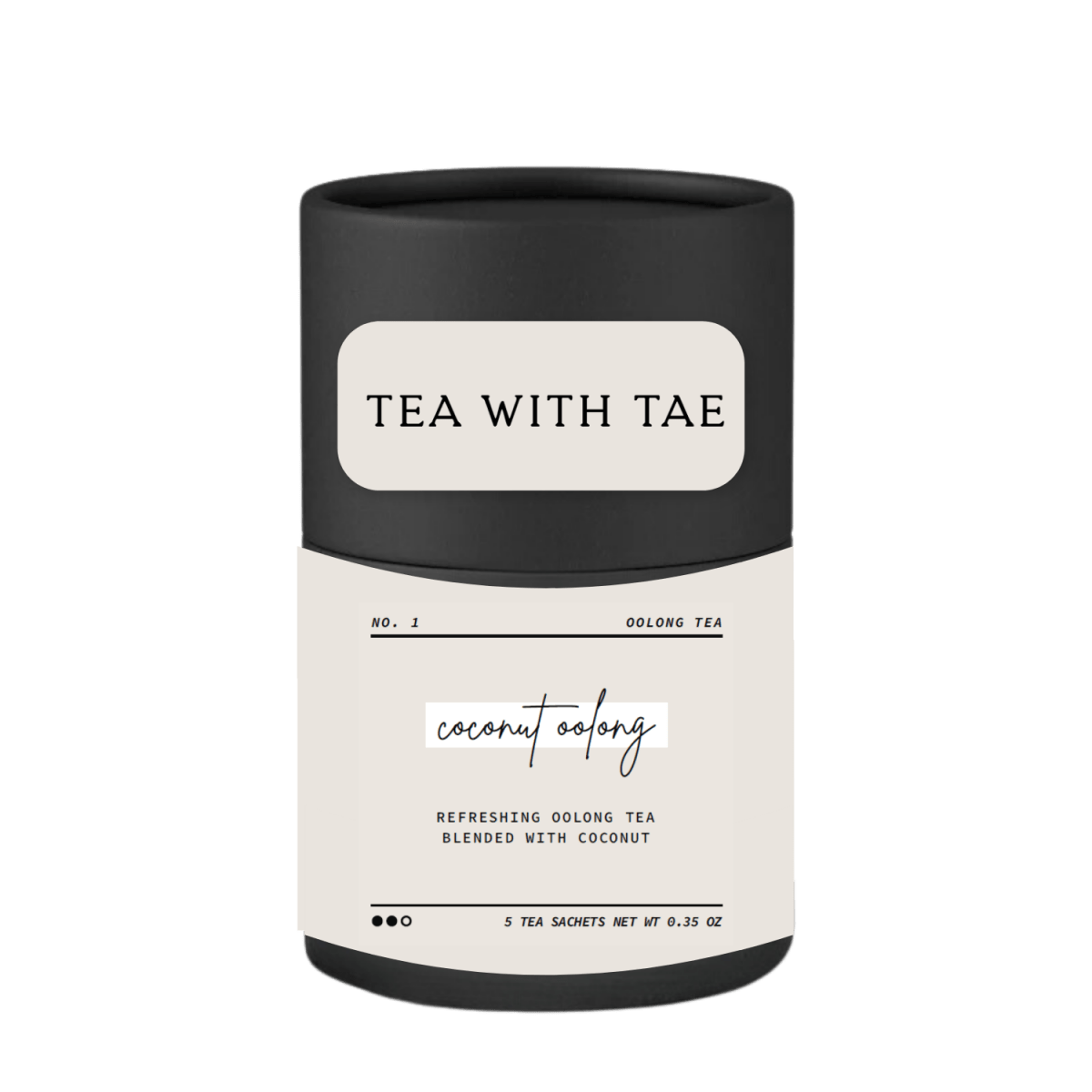 Coconut Oolong Artisan Mini Tea Tube (5 tea sachets) - Tea with Tae