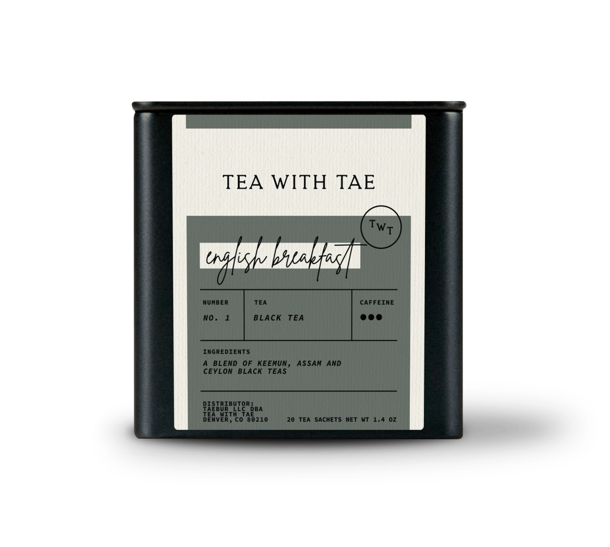 English Breakfast Tin Gift (20 tea sachets) - Tea with Tae