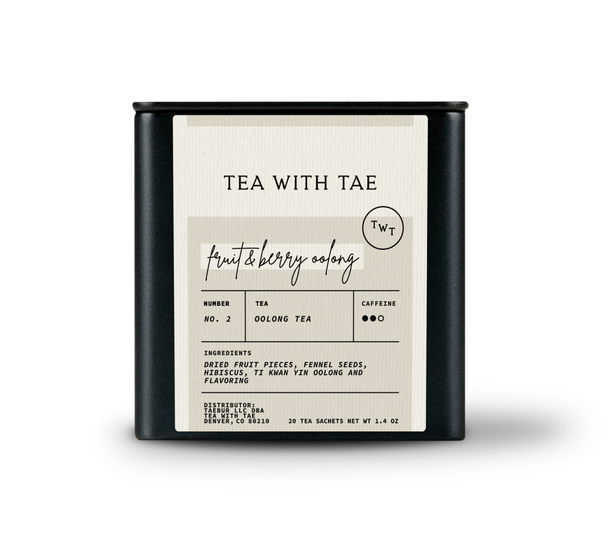 Fruit & Berry Oolong Tea Tin Gift (20 tea sachets) - Tea with Tae