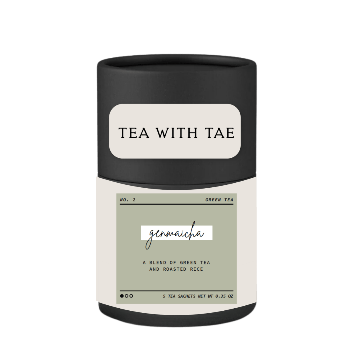 Genmaicha Artisan Mini Tea Tube (5 tea sachets) - Tea with Tae