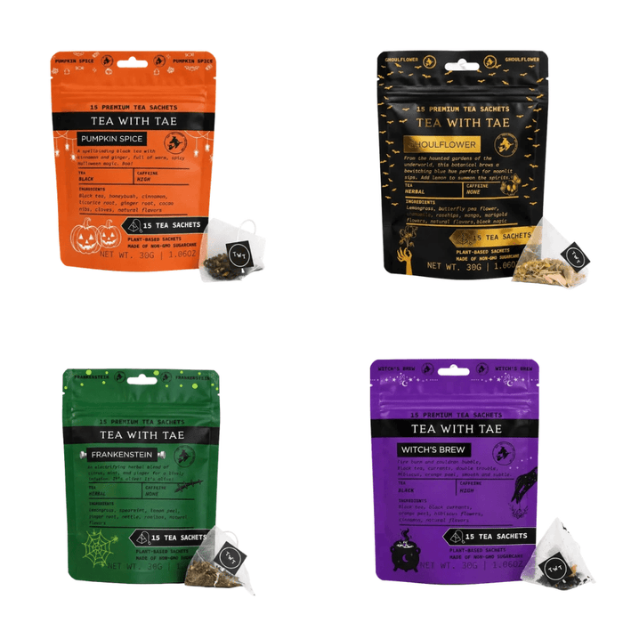 Halloween Tea Pouch Bundle with all four Halloween pouches