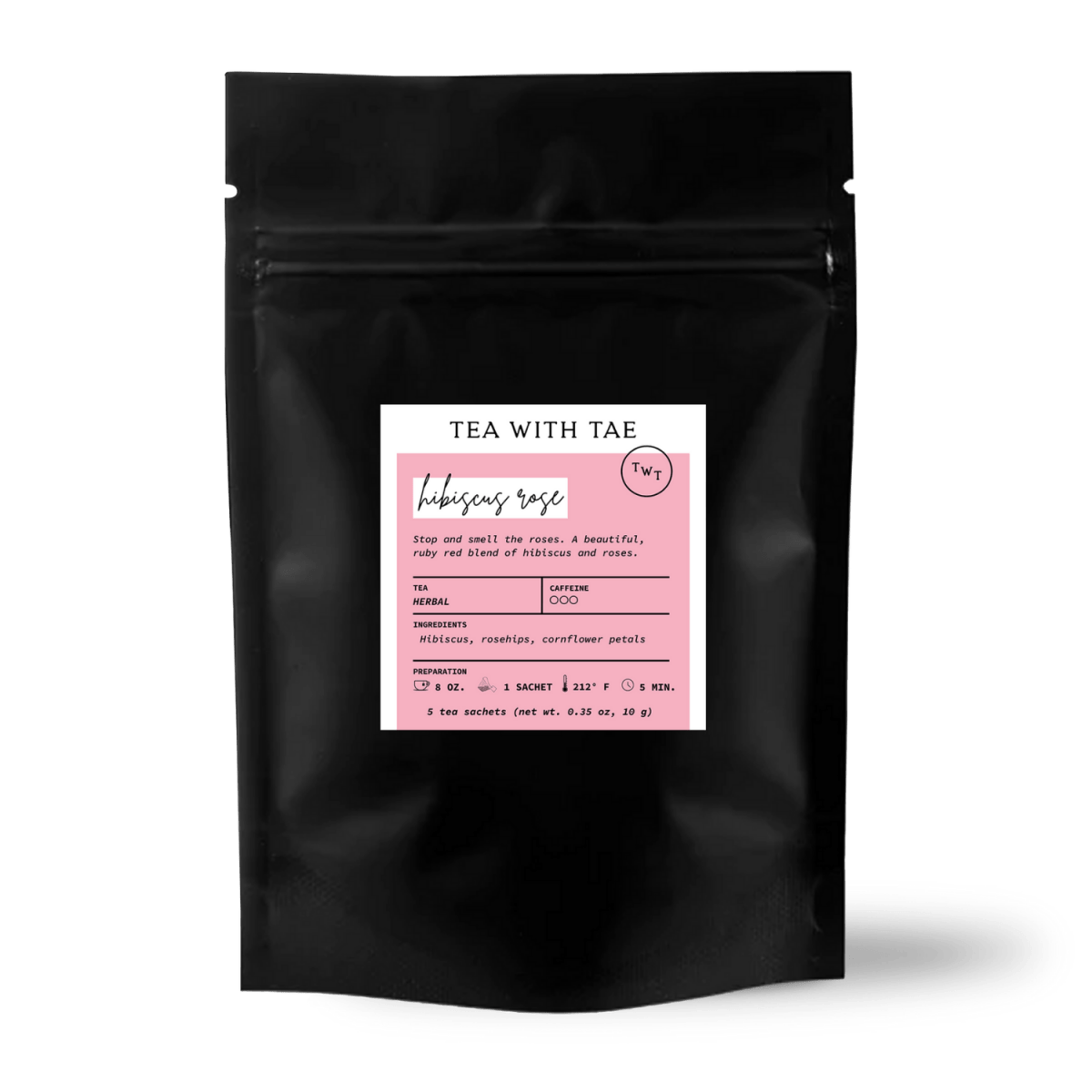 Hibiscus Rose 5ct. Pouch - Tea with Tae