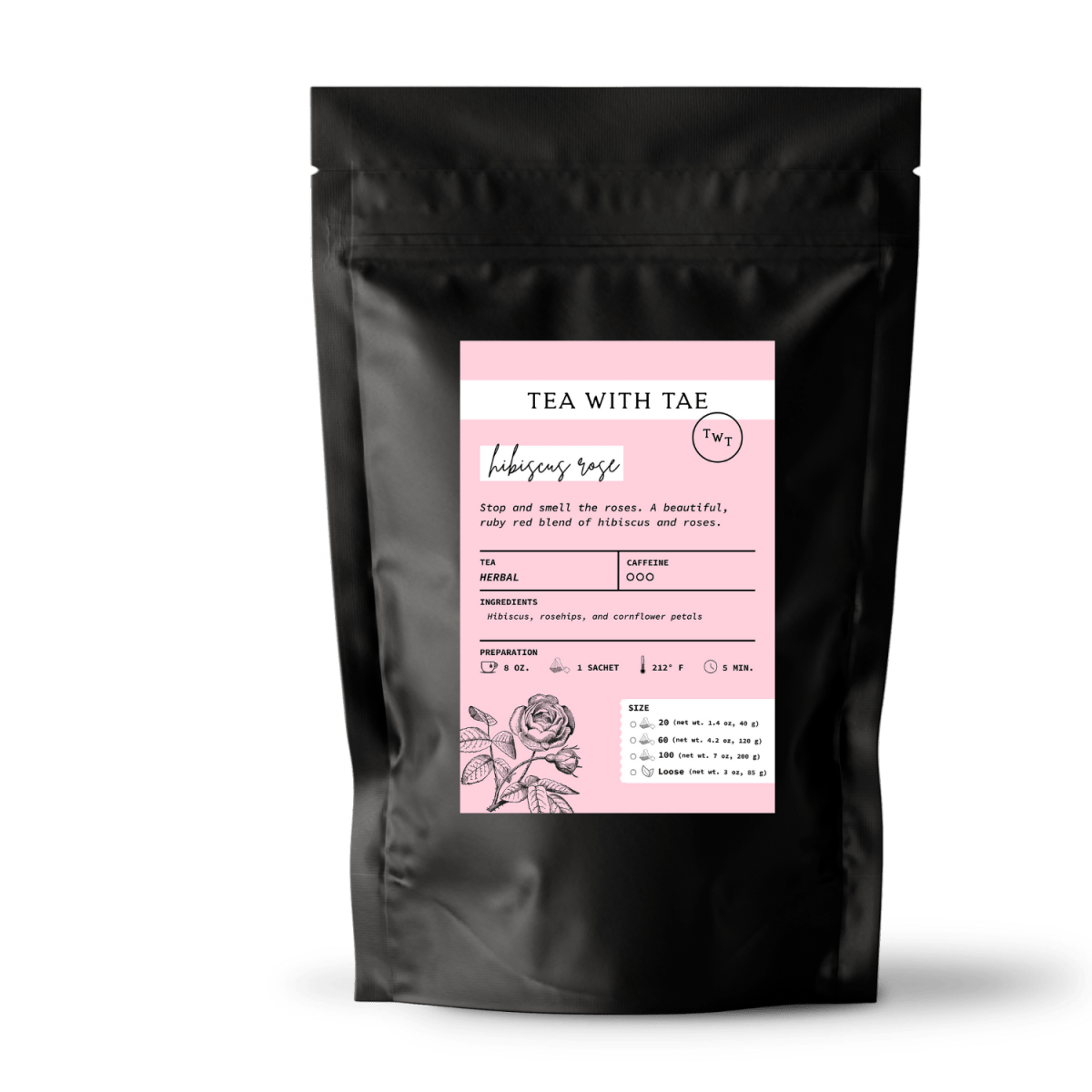 Hibiscus Rose Pouch - Tea with Tae