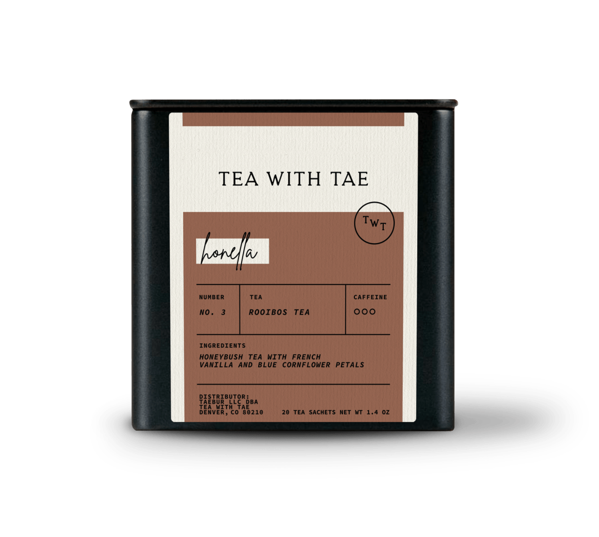 Honella Tea Tin Gift (20 tea sachets) - Tea with Tae