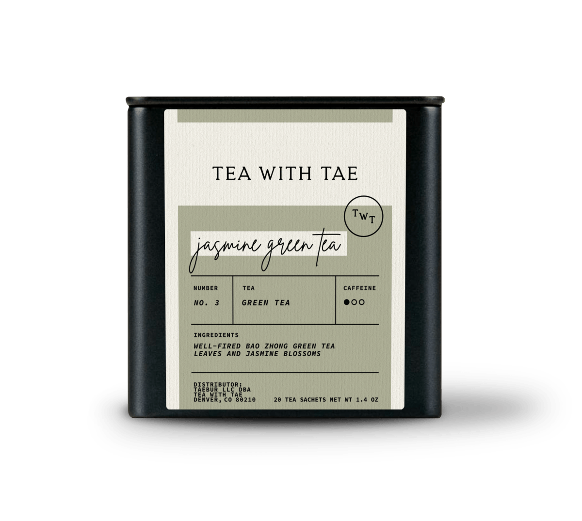 Jasmine Green Tea Tin (20 tea sachets) - Tea with Tae