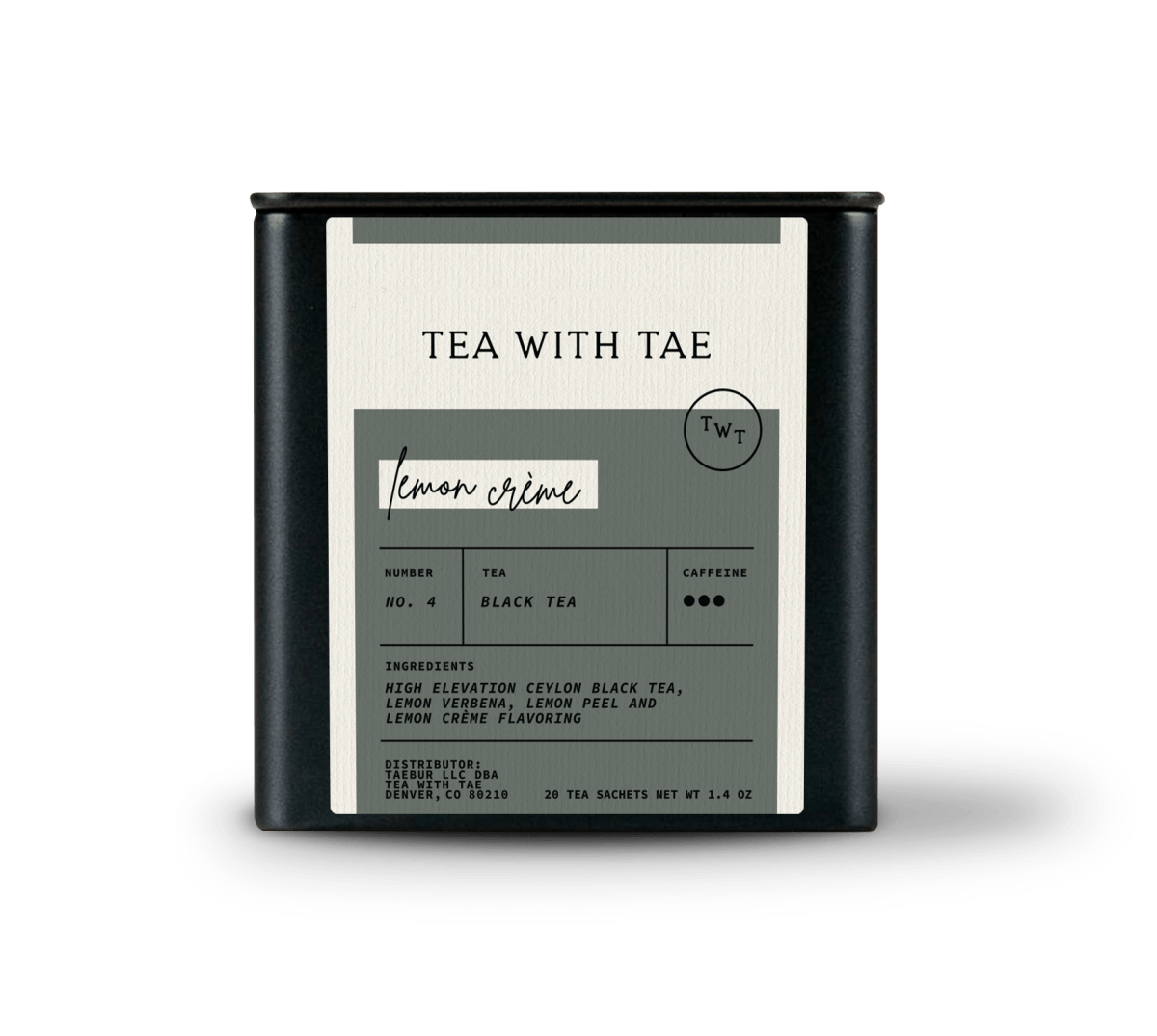 Lemon Crème Tea Tin Gift (20 tea sachets) - Tea with Tae