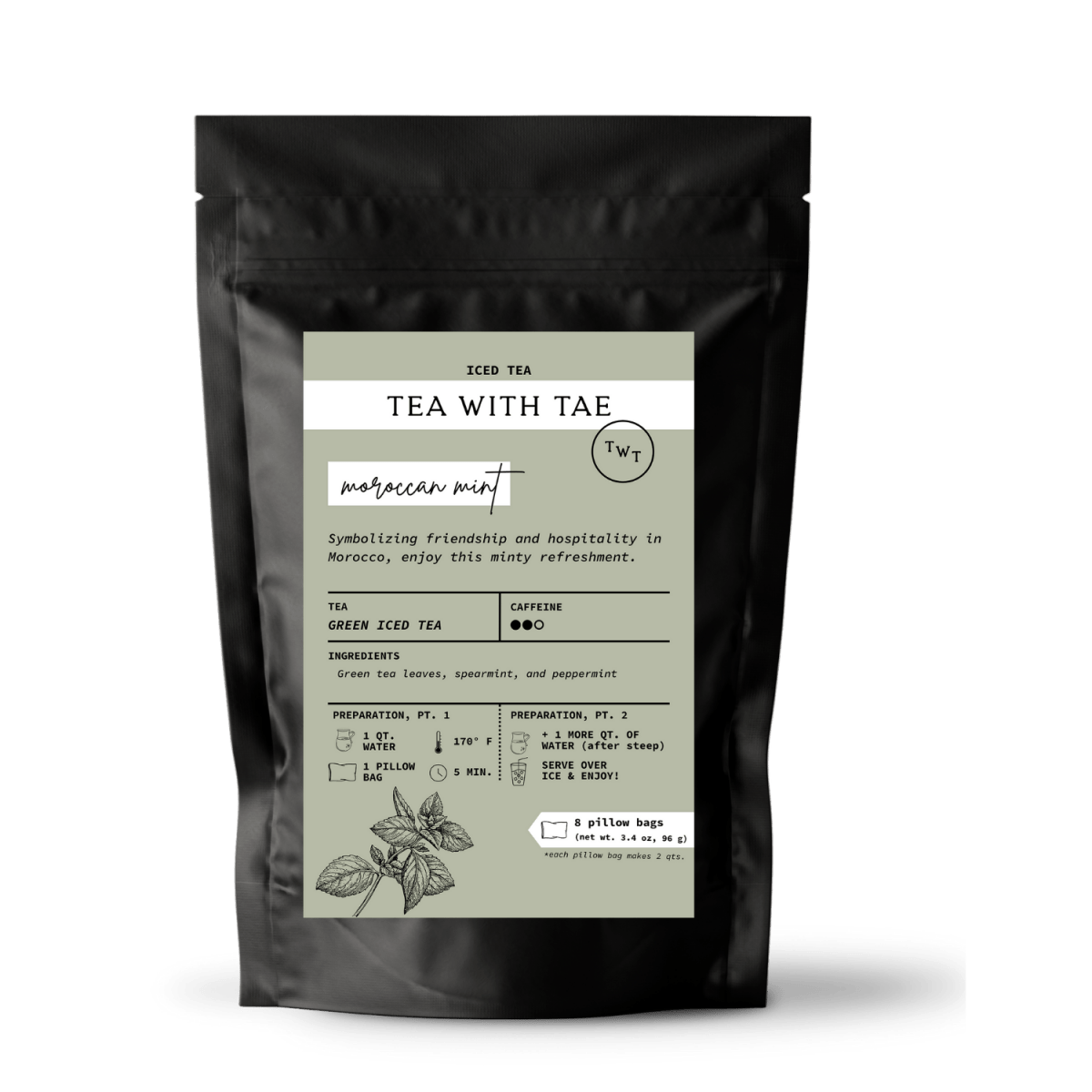 Moroccan Mint Iced Green Tea Pouch - Tea with Tae