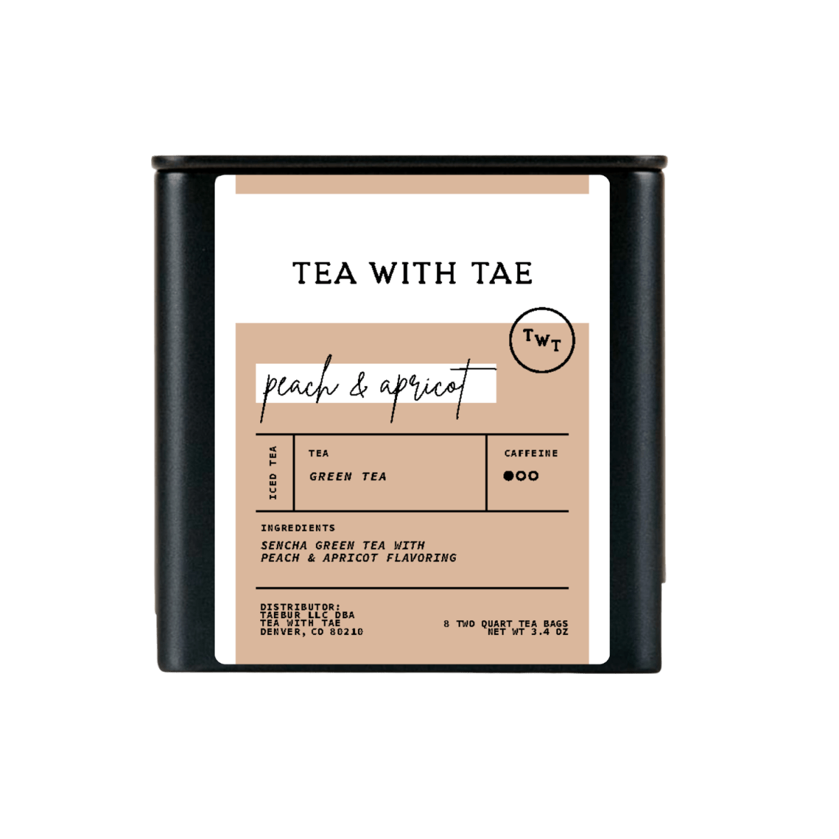 Peach & Apricot Iced Tea Tin Gift (8 pillow bags) - Tea with Tae